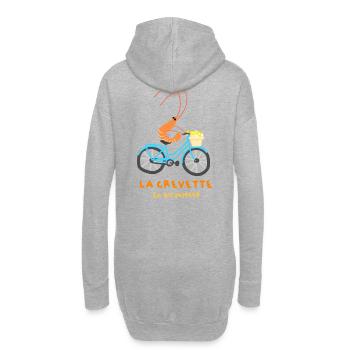 La crevette en bicyclette - Sweat-shirt à capuche long Femme - gris chiné - Dos