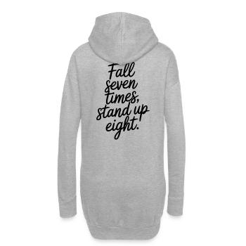 Never give up - Hoodie-Kleid - Grau meliert - Hinten