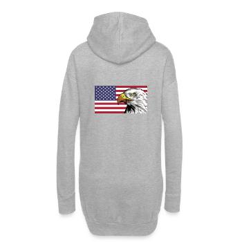 Amerika Flagge mit Adler personalisierbar - Hoodie-Kleid - Grau meliert - Hinten