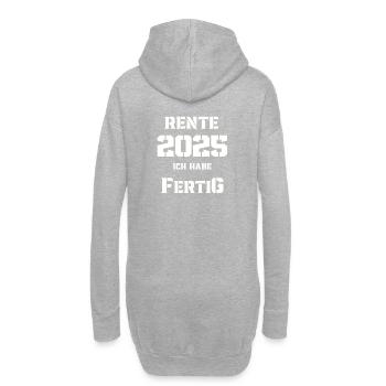 Rente 2025 Renter Job Kollegen - Hoodie-Kleid - Grau meliert - Hinten