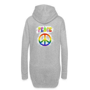 Signe de paix avec lettrage - Symbole de paix - Sweat-shirt à capuche long Femme - gris chiné - Dos