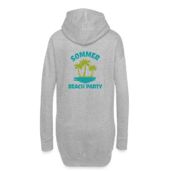 Summer Beach Party Urlaub Musik Meer Palmen Strand - Hoodie-Kleid - Grau meliert - Hinten