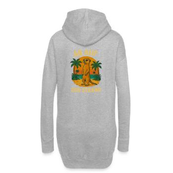 Meerkat Retro Summer Beach Holiday Sea Palm Trees - Hoodie Dress - heather grey - Back