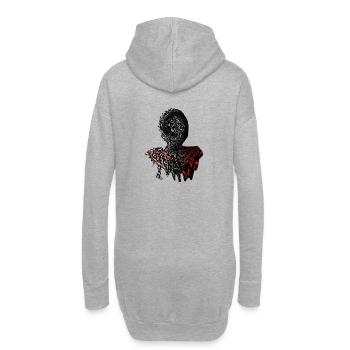 Spiral-Monster - Hoodie-Kleid - Grau meliert - Hinten
