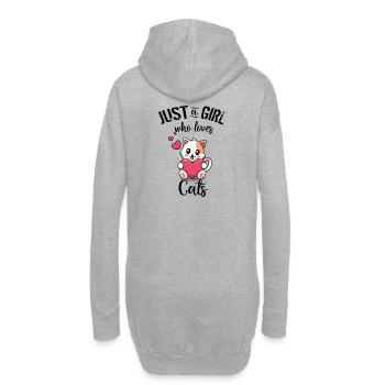 Nur ein Mädchen, was Katzen liebt. - Hoodie-Kleid - Grau meliert - Hinten
