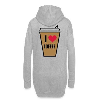 Ich liebe Kaffee 3 - Hoodie-Kleid - Grau meliert - Hinten