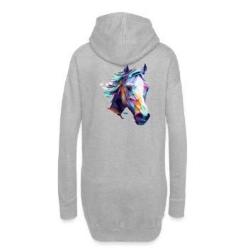 Wunderschönes Pferdekopf-Mosaik-Design - Hoodie-Kleid - Grau meliert - Hinten