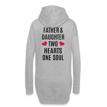 Vater und Tochter Herz Seele Bester Papa Vatertag - Hoodie-Kleid - Grau meliert - Hinten