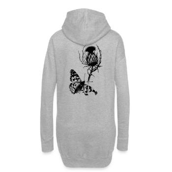 Butterfly & Diestel - Danse du papillon de la liberté - Sweat-shirt à capuche long Femme - gris chiné - Dos