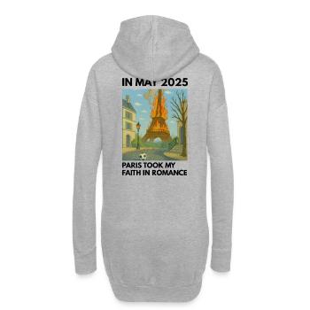 La Tour Eiffel en feu - Sweat-shirt à capuche long Femme - gris chiné - Dos