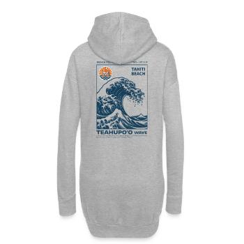 Vague Teahupo'o Tahiti Bleu Océan - Sweat-shirt à capuche long Femme - gris chiné - Dos