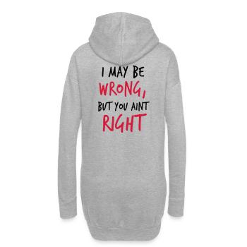 Je peux me tromper, mais vous n'est pas juste! - Sweat-shirt à capuche long Femme - gris chiné - Dos
