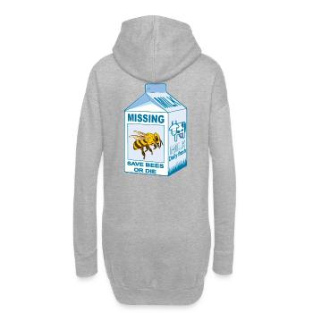 Vermisst: Bienen - Wo sind unsere Bienen? - Hoodie-Kleid - Grau meliert - Hinten