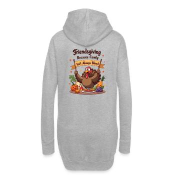Friendsgiving Family - Hoodie-Kleid - Grau meliert - Hinten