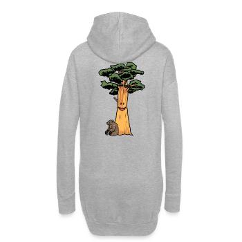 Urzeit Naturschutz Nachhaltigkeit Braunbär Bär - Hoodie-Kleid - Grau meliert - Hinten
