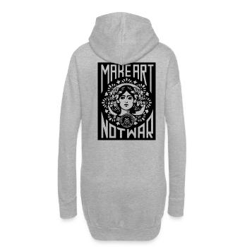Faire de l'art pas la guerre - Sweat-shirt à capuche long Femme - gris chiné - Dos