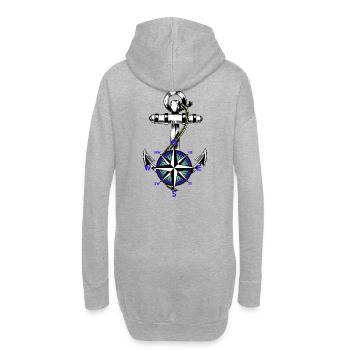 Anker Nautik Maritim Marin Compas Ahoi - Sweat-shirt à capuche long Femme - gris chiné - Dos