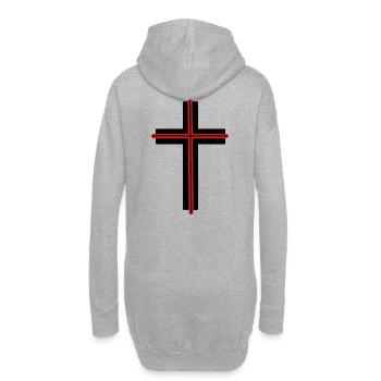 Croix Église Dieu Jésus Symboles Crucifix - Sweat-shirt à capuche long Femme - gris chiné - Dos