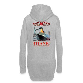 PAQUEBOT TITANIC création Louis RUNEMBERG © Adagp - Sweat-shirt à capuche long Femme - gris chiné - Dos