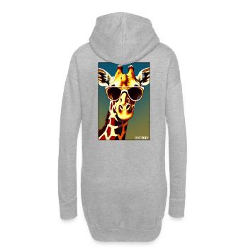 Giraffe Sonnenbrille Tierwelt Tiere Zoo Safari - Hoodie-Kleid - Grau meliert - Hinten