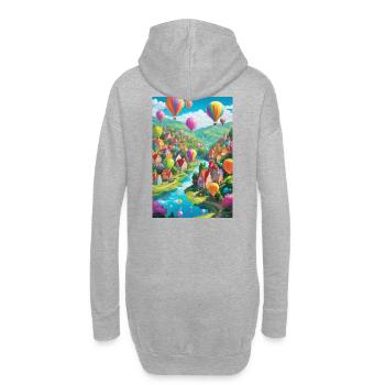 Balloon Villagescape Panorama - Hoodie-Kleid - Grau meliert - Hinten