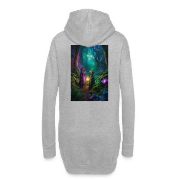 Coven au clair de lune dans la Forêt Enchantée - Sweat-shirt à capuche long Femme - gris chiné - Dos