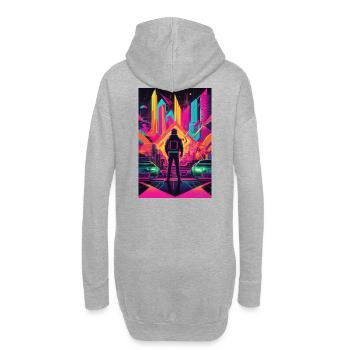 Astronaute de la frontière néon à Neon City - Sweat-shirt à capuche long Femme - gris chiné - Dos