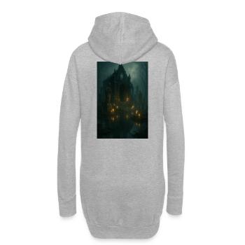Gotische Ruine im Mondlicht - Hoodie-Kleid - Grau meliert - Hinten