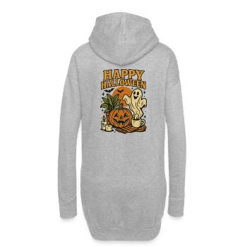 Happy_Halloweenn - Sweat-shirt à capuche long Femme - gris chiné - Dos