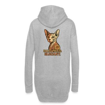 Chat Sphynx - Sweat-shirt à capuche long Femme - gris chiné - Dos