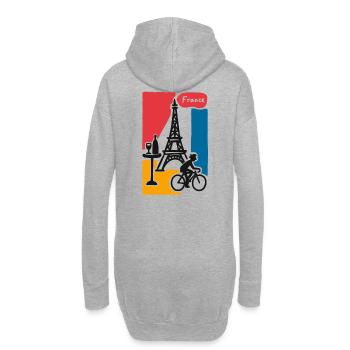 France Graphique : Tour Eiffel et vélo - Sweat-shirt à capuche long Femme - gris chiné - Dos