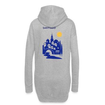 Silhouette de Santiago en soirée - Sweat-shirt à capuche long Femme - gris chiné - Dos