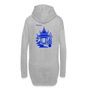 Pavillon Bleu Thaï - Sweat-shirt à capuche long Femme - gris chiné - Dos