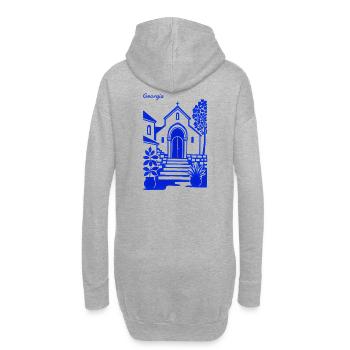 Marches de l’église Bleue de Géorgie - Sweat-shirt à capuche long Femme - gris chiné - Dos