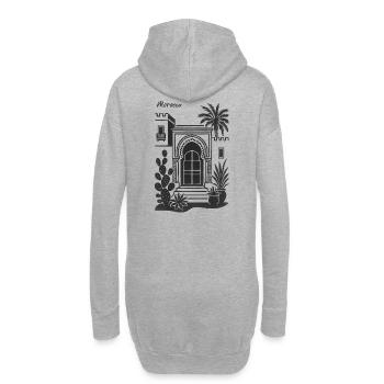 Plantes du désert de l’arche de porte marocaine - Sweat-shirt à capuche long Femme - gris chiné - Dos