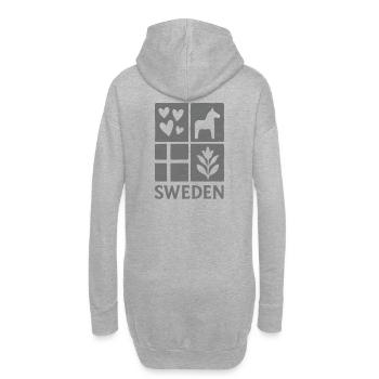 Logo carré Suède, feuille de cheval de cœur - Sweat-shirt à capuche long Femme - gris chiné - Dos
