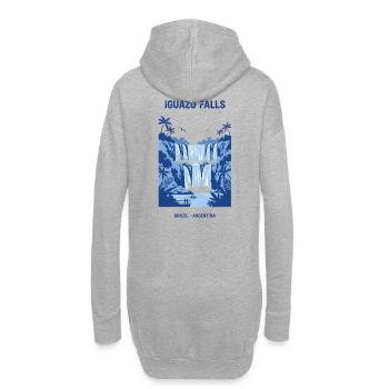 Conception de la cascade bleue des chutes d’Iguazu - Sweat-shirt à capuche long Femme - gris chiné - Dos
