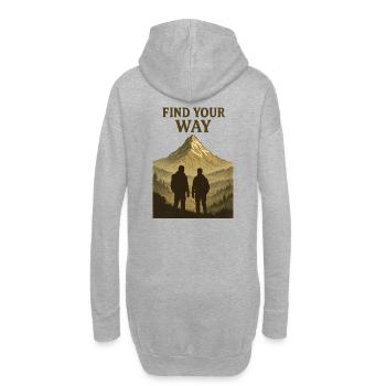 Silhouette de randonneur de montagne Trouve ton chemin - Sweat-shirt à capuche long Femme - gris chiné - Dos
