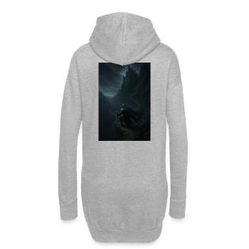 Dunkler Wächter zum Nebelschloss - Hoodie-Kleid - Grau meliert - Hinten