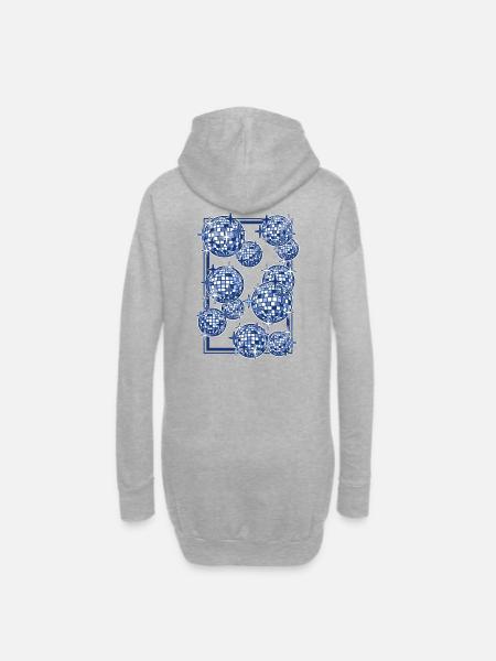 Mirrorballs in blue - Hoodie Dress - heather grey