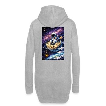 Pêche astrale sur la Lune - Sweat-shirt à capuche long Femme - gris chiné - Dos