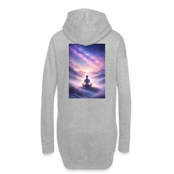 Sternenstille Meditation - Hoodie-Kleid - Grau meliert - Hinten