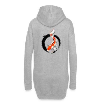 Zen Koi Ink Circle - Hoodie-Kleid - Grau meliert - Hinten