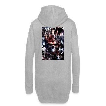 Crâne / Tête de mort urbain gothique dark - Sweat-shirt à capuche long Femme - gris chiné - Dos