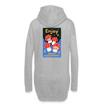 Savourez des champignons colorés - Sweat-shirt à capuche long Femme - gris chiné - Dos