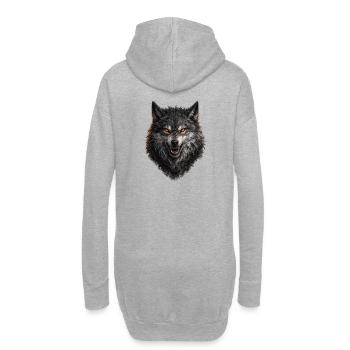 Red Gaze Wolfkopf - Hoodie Dress - heather grey - Back