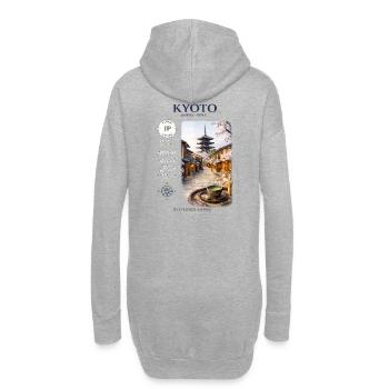 Kyoto Kirschblütenzauber - Hoodie-Kleid - Grau meliert - Hinten