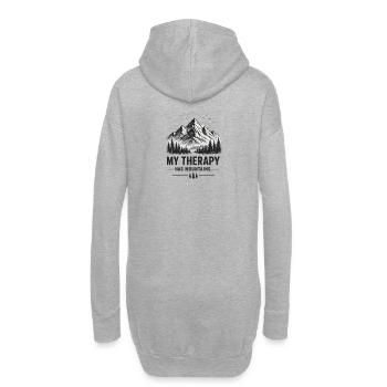 Mountain Therapy – Vintage Mountain Hiking Design  - Hoodie-Kleid - Grau meliert - Hinten