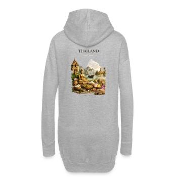 Thailand Southeast Culture & Food Art - Hoodie-Kleid - Grau meliert - Hinten