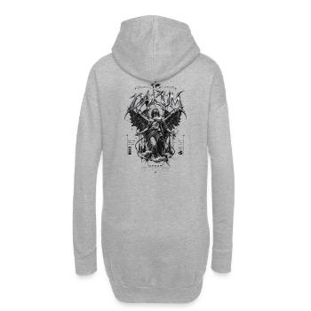 Statue de l’Ange Noir de DAKUM avec des chaînes - Sweat-shirt à capuche long Femme - gris chiné - Dos